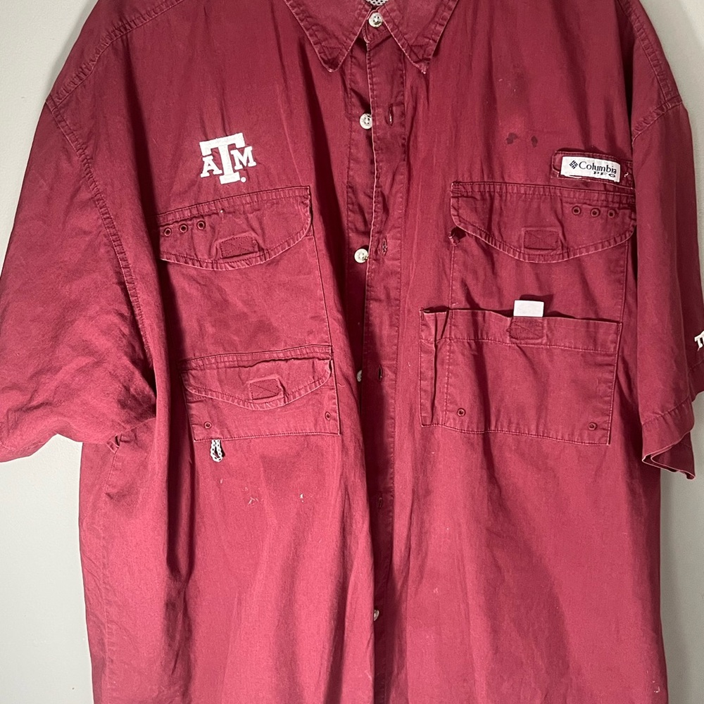 Texas A&M Columbia PFG Maroon Sports Button Down Shirt XXL